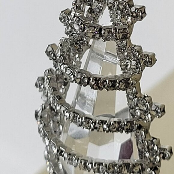 Bridal Clear Fashion Chandelier Drop Earrings Statement Earrings - Picture 4 of 11